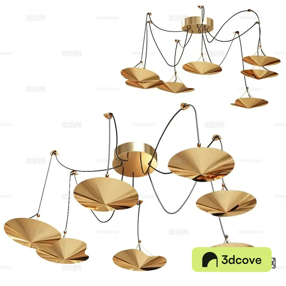 Salto light luxury multi-head chandelier