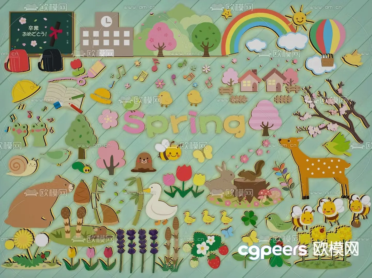 Cartoon wall stickers children’s wall stickers 3d model