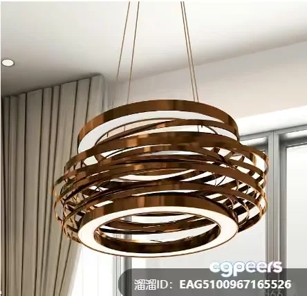 Gold Light Fixture 3D Model – 794 – VRAY Render