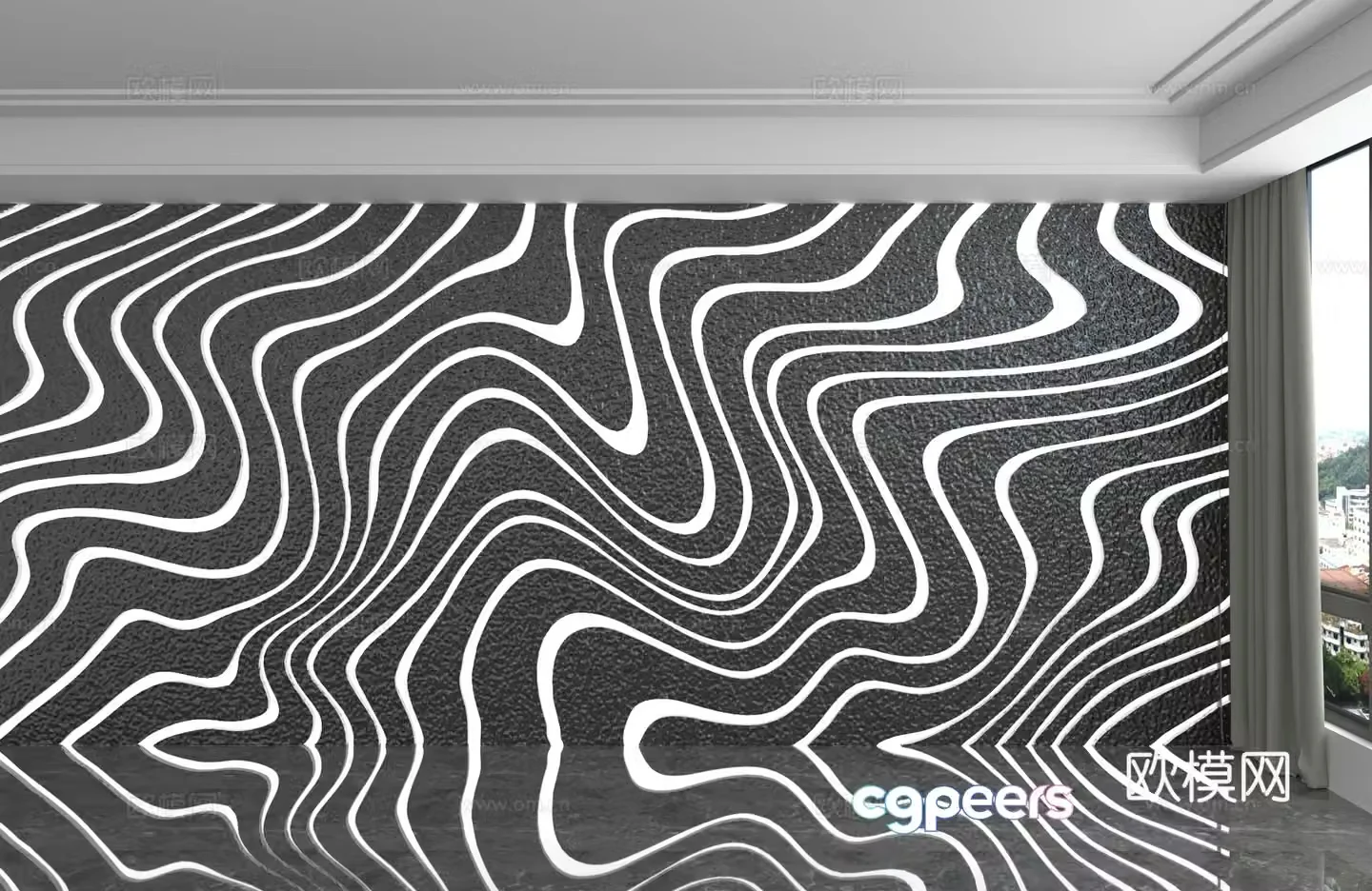 Modern background wall 3d model