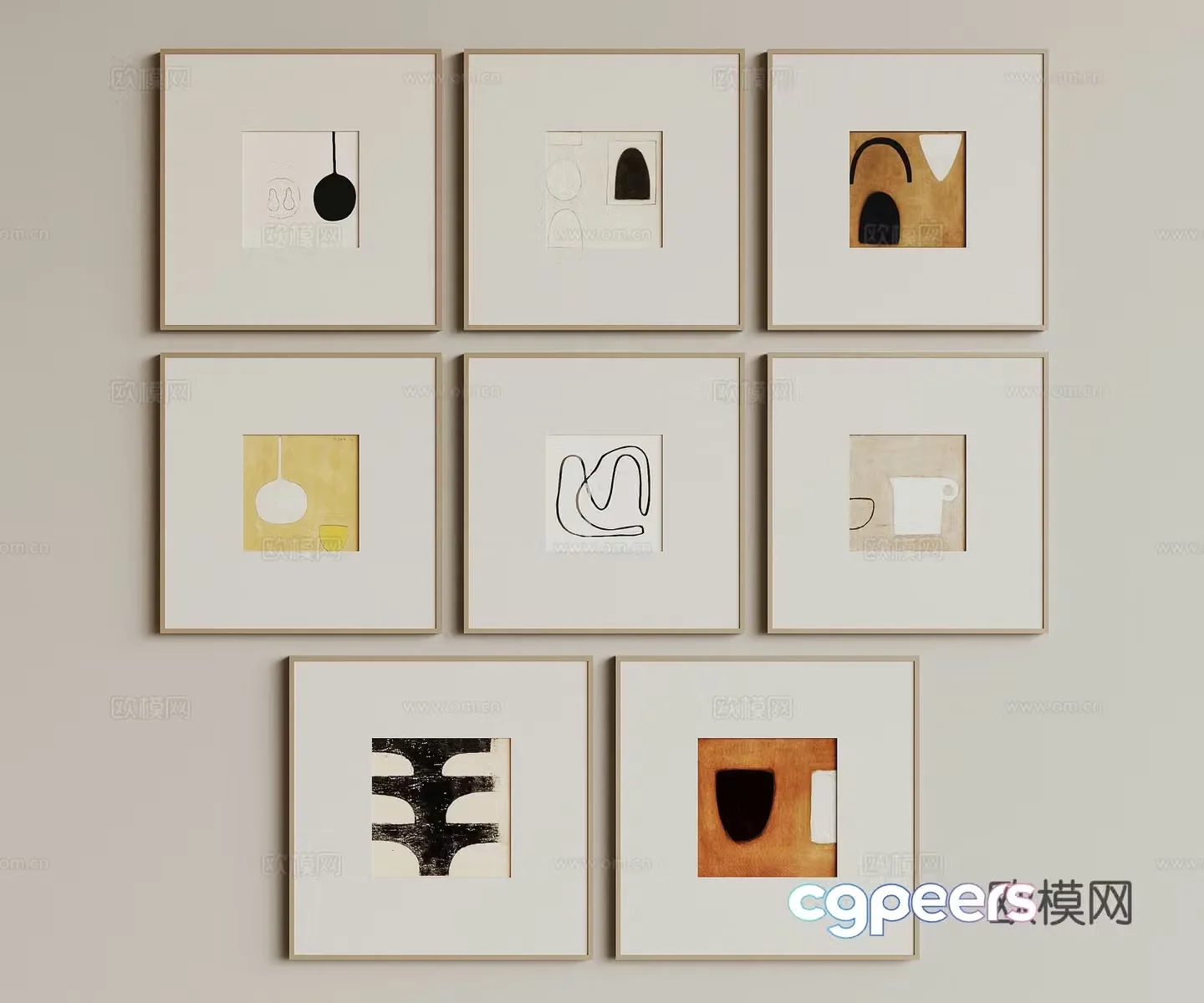 Modern hanging painting 3d model