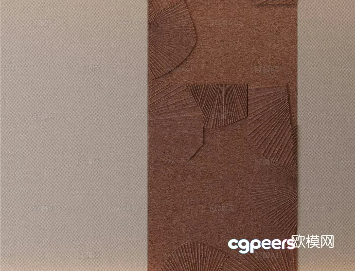 Modern hard-pack shaped wall 3D model