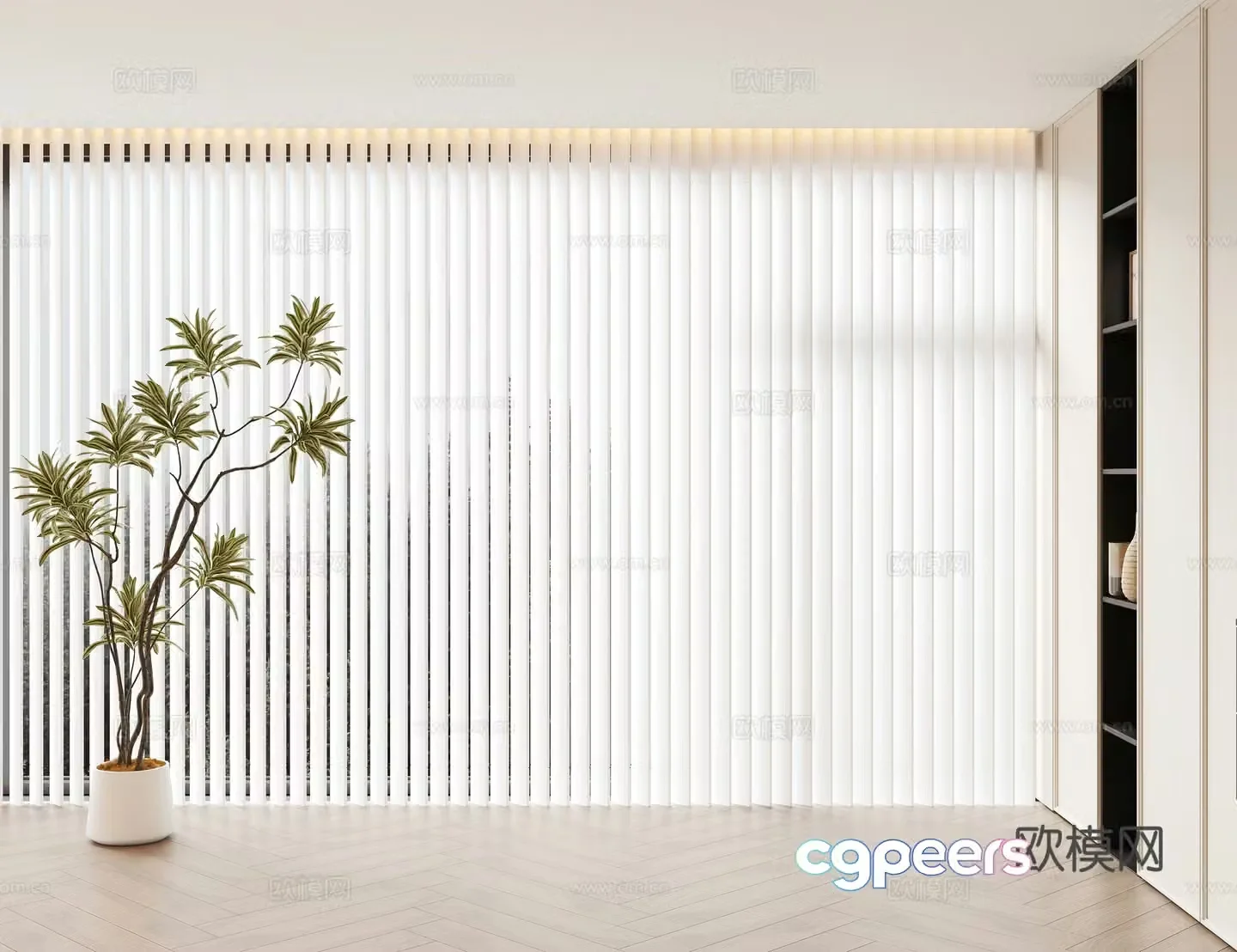 Modern dream curtain curtain gauze curtain 3d model