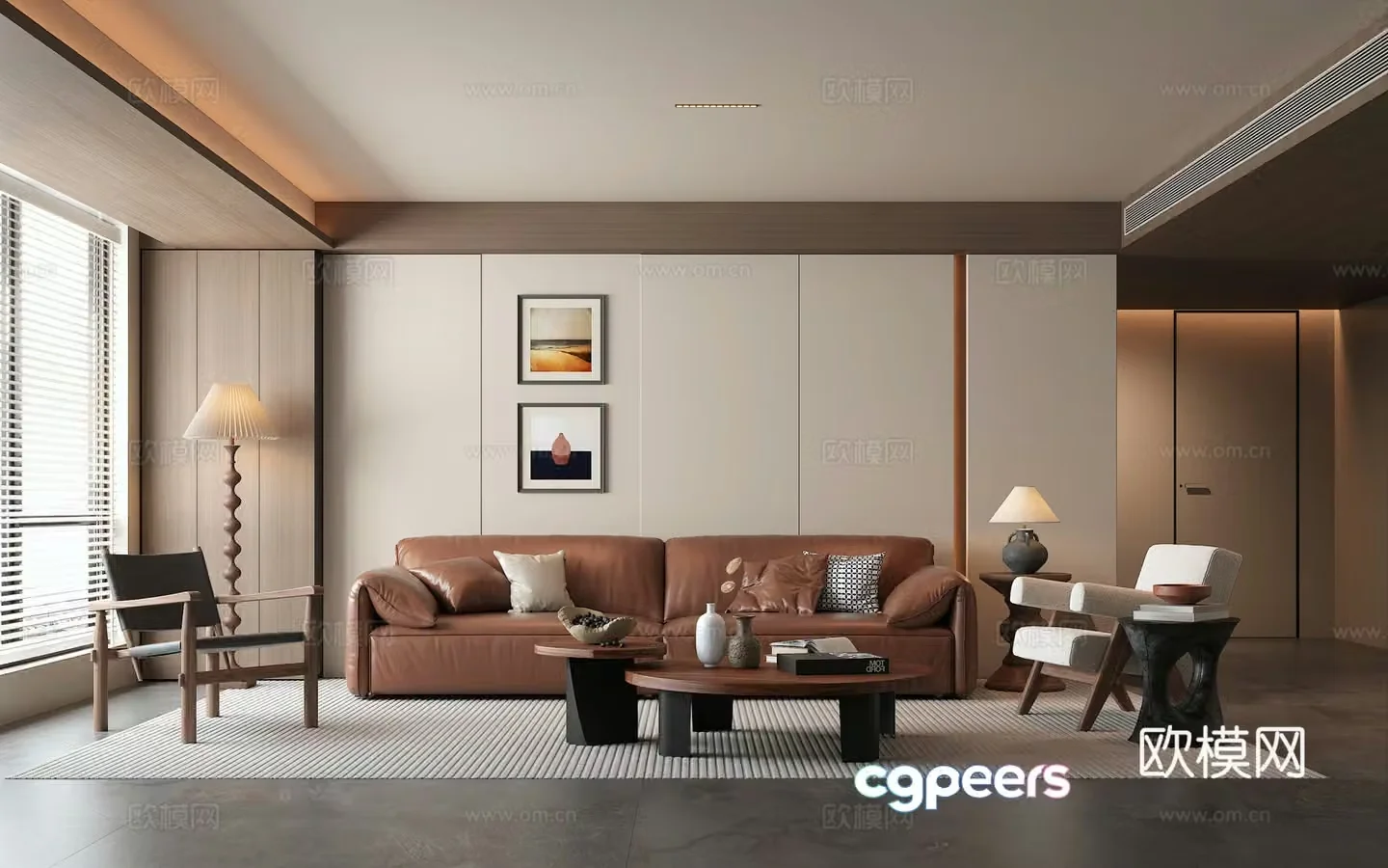 Middle style Baxter Elephant Ear Sofa Lazy Sofa 3D Model