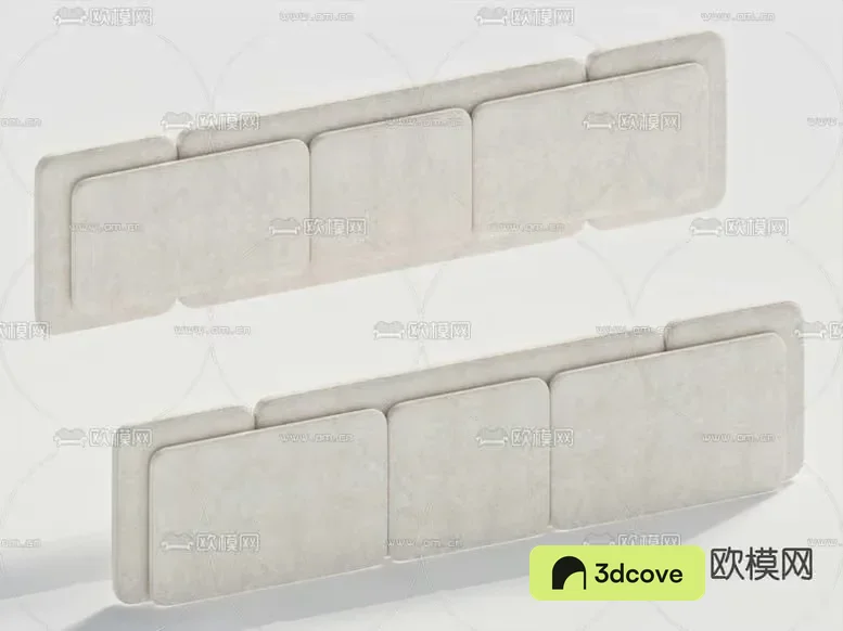 A Set Of Light Gray Rectangular Wall Decorations