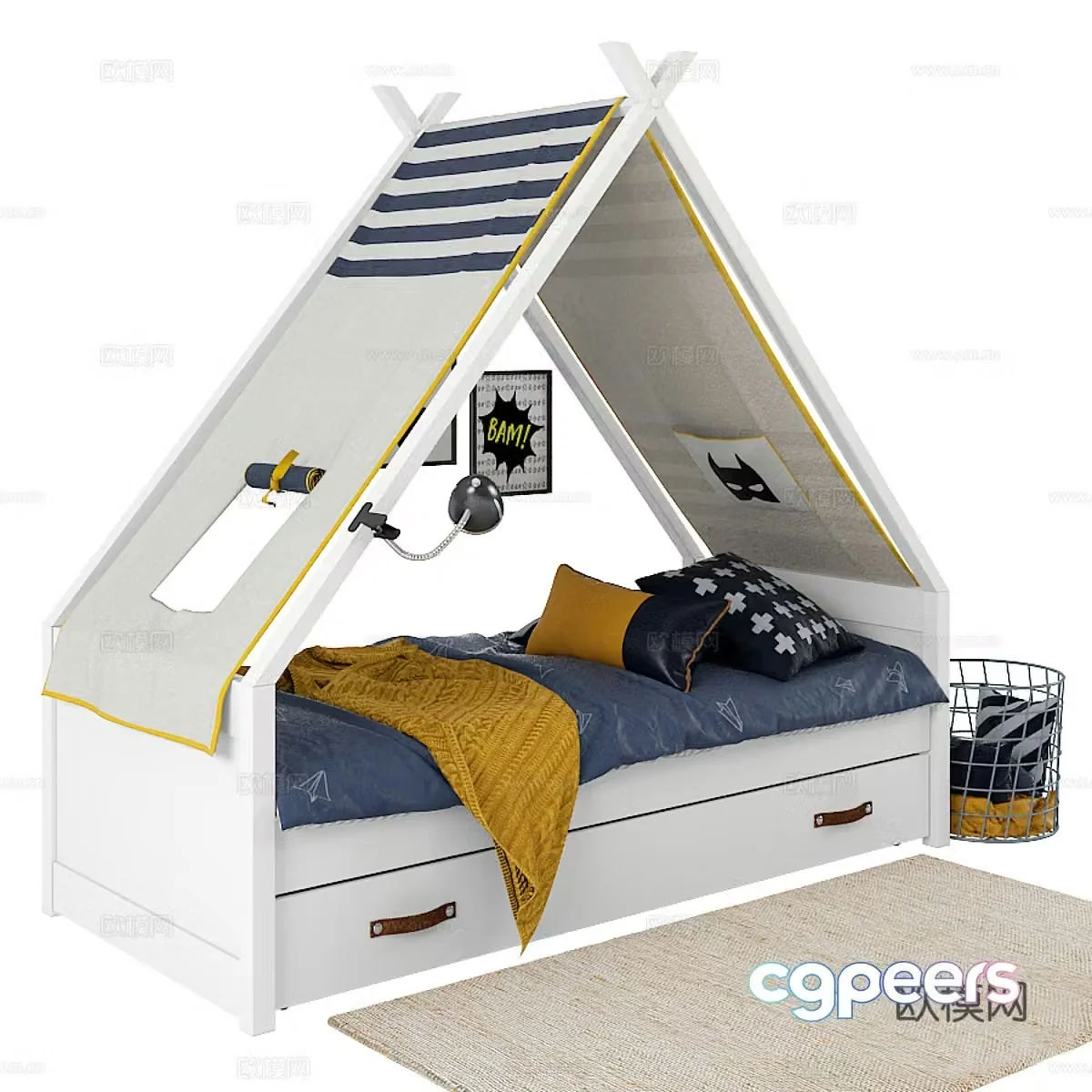 Bed LifeTime TipiBed Superhero 3d Model