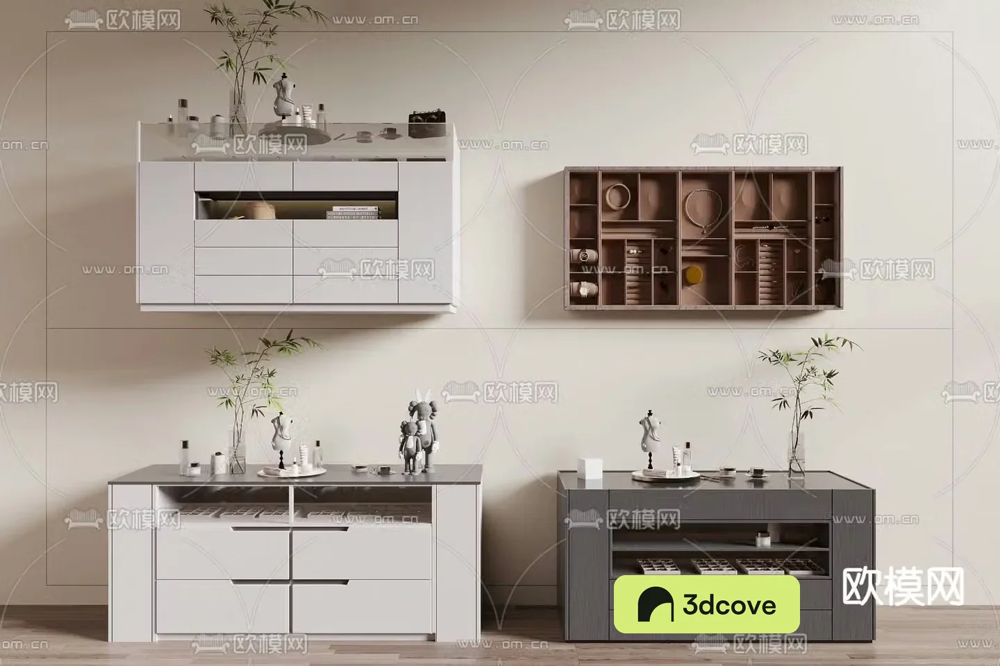 Island table jewelry cabinet