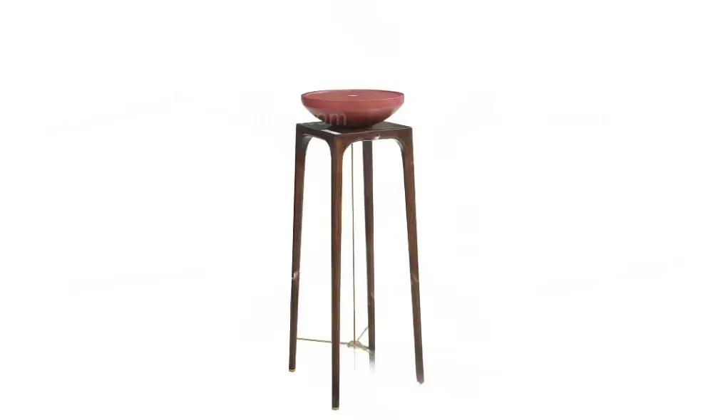 A Tall Wooden Stand With A Bowl On Top 3D Model – 21626 – VRAY Render