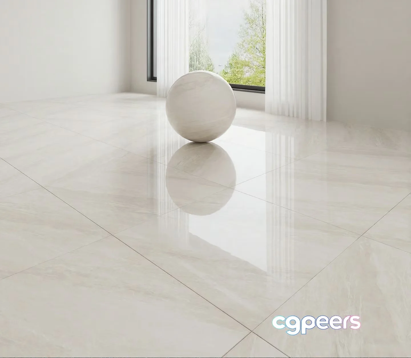A White Marble Floor 3D Model – 5024 – CORONA Render