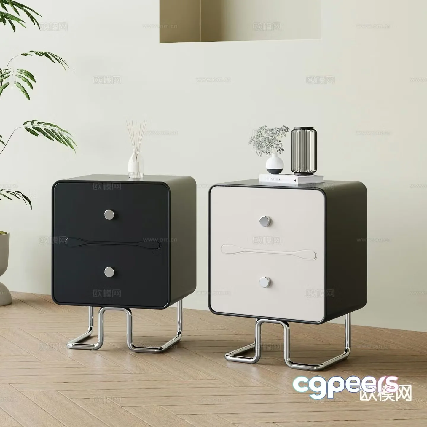 Modern bedside table 3d model