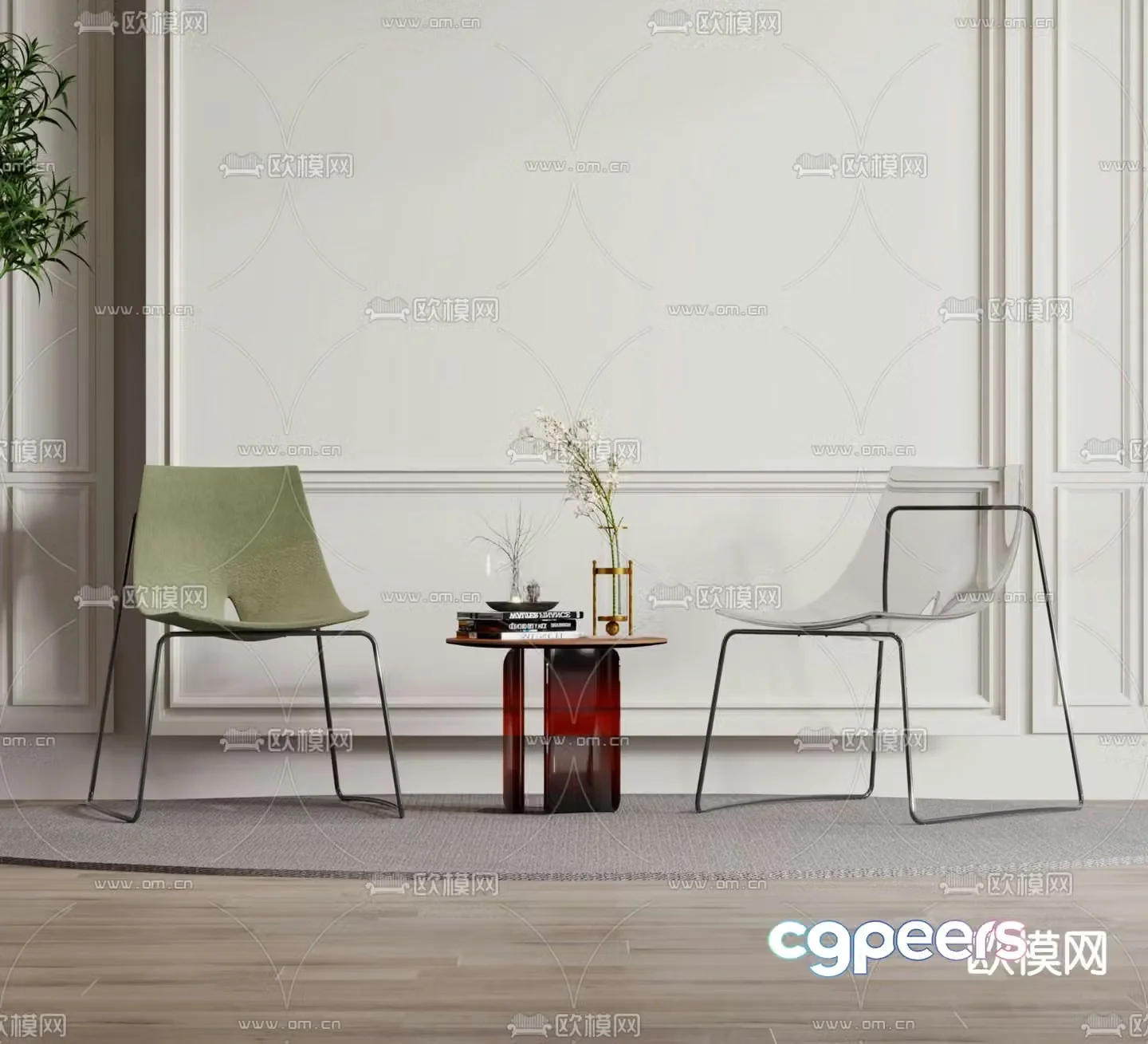 Modern chair leisure chair 3d model