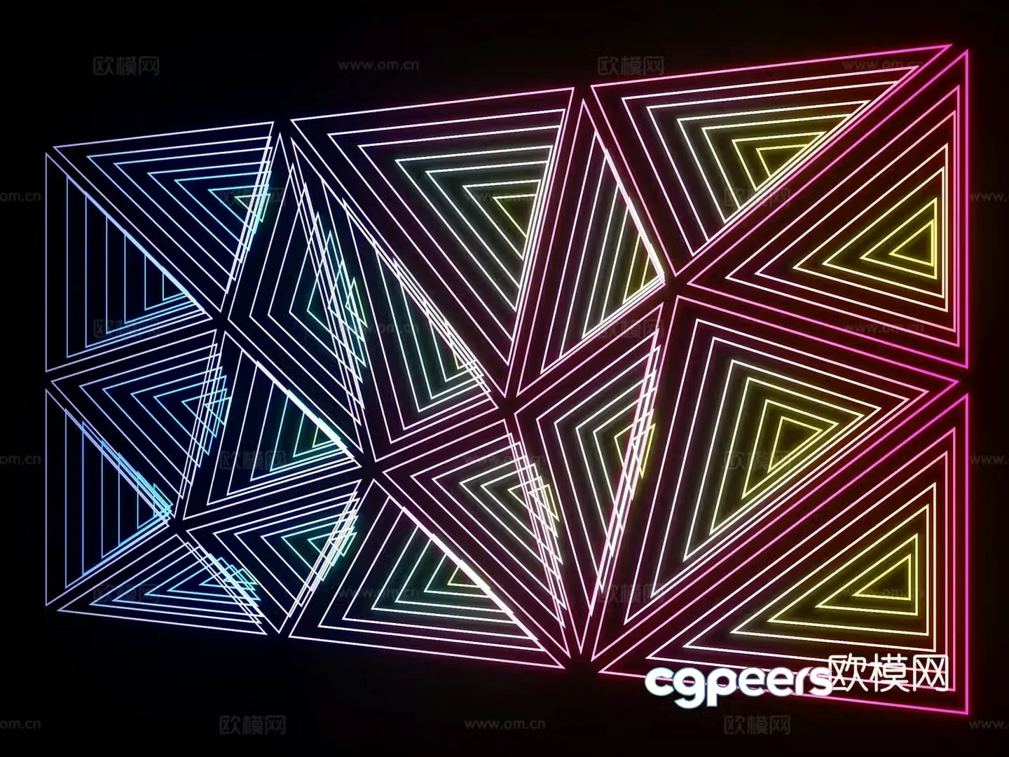 Alien neon lights triangle grid neon lights modern neon lights beautiful lights beautiful background 3d model