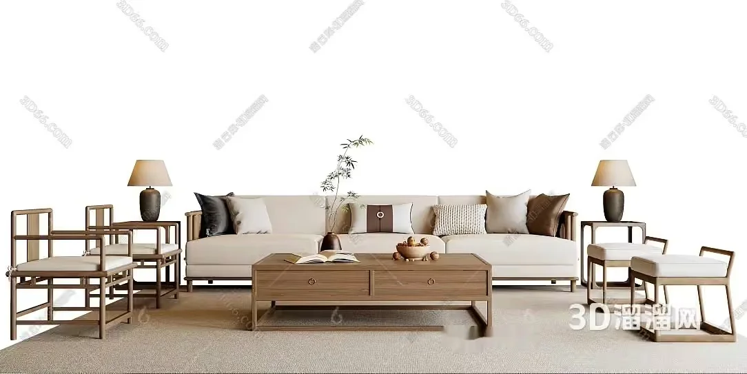 Modern Living Room 3D Model – 10199 – VRAY Render