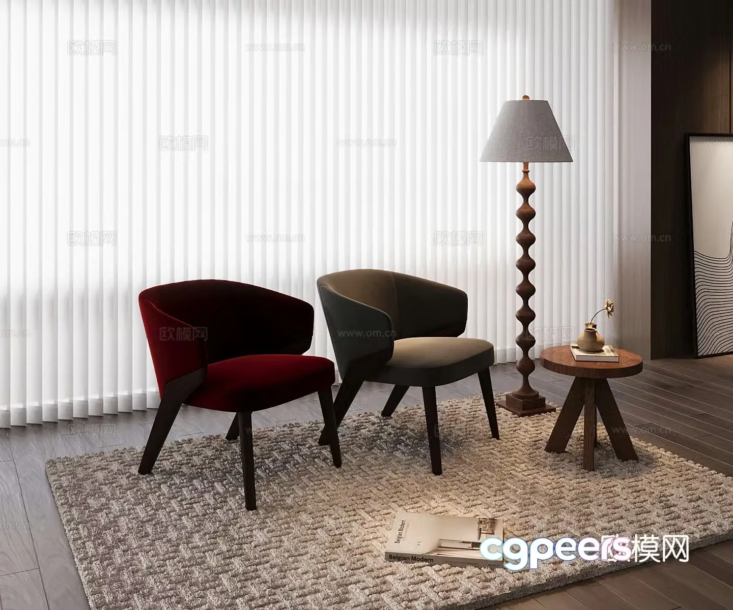 Modern single chair 3d model