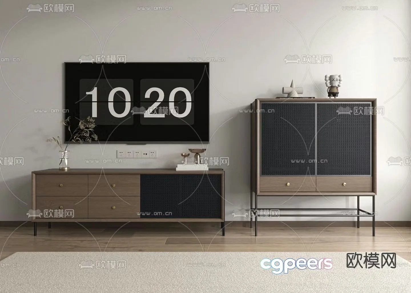 Modern TV cabinet storage cabinet sideboard 3d model
