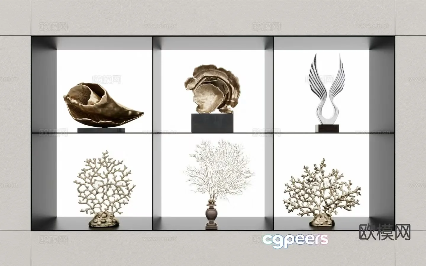 Coral sculpture conch sculpture art ornament 3D model