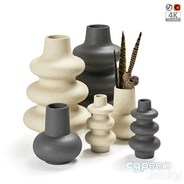 3ds Max Free – Set of vases H&M