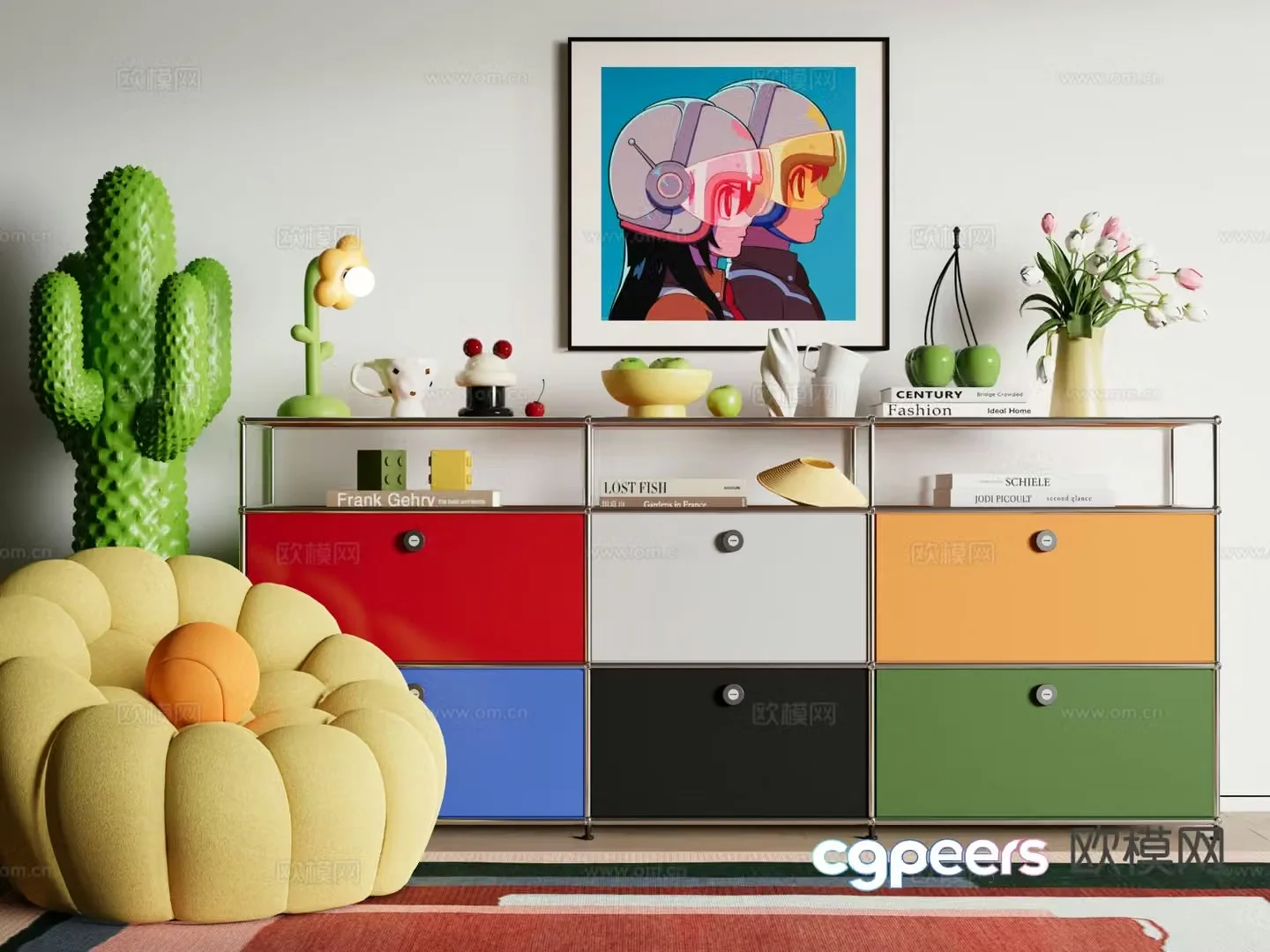 Dopamine side cabinet entrance cabinet 3d model