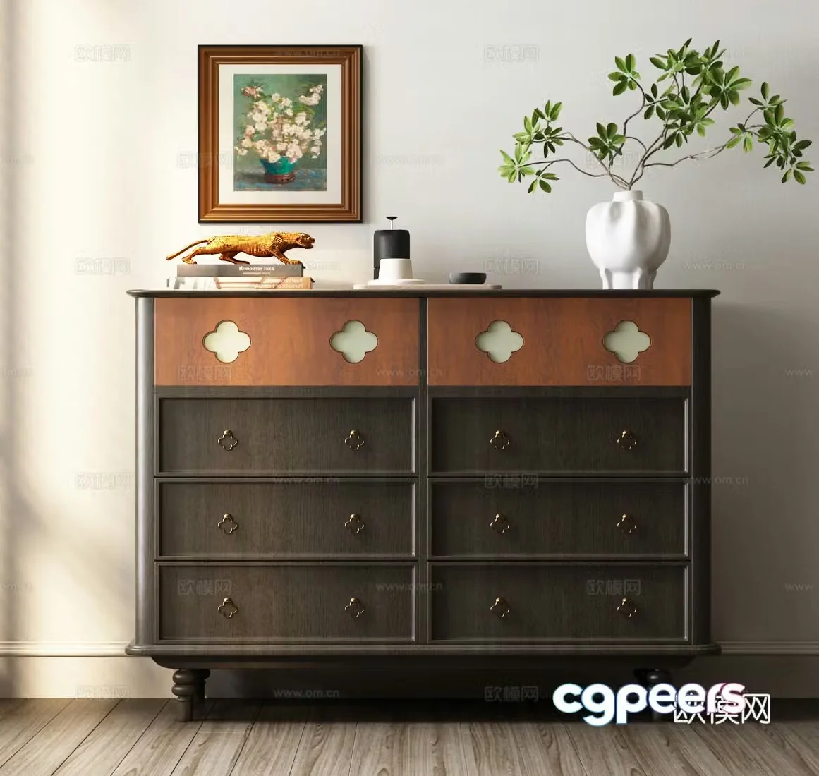 European chest of drawers American chest of drawers American decorative cabinet American side cabinet 3D model