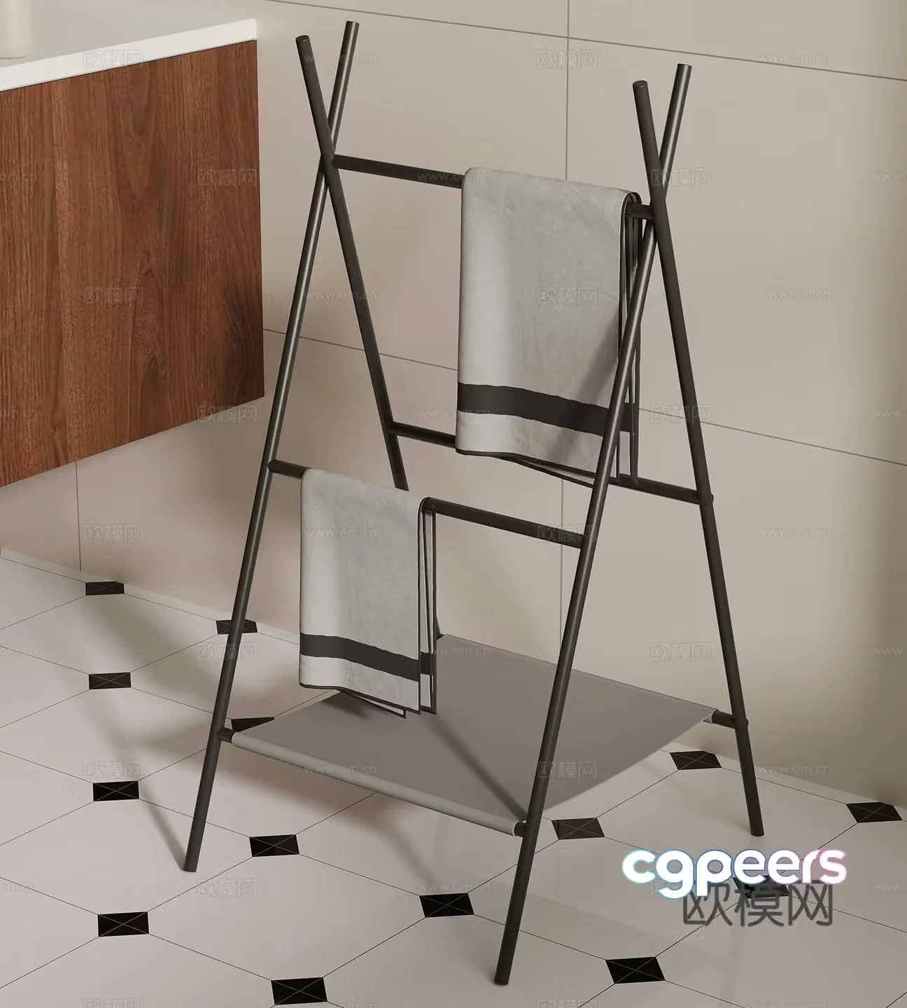 Modern storage rack Bathroom towel rack 3d model