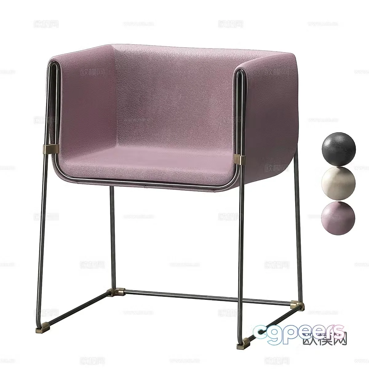 Modern minimalist leather armchair 3d model