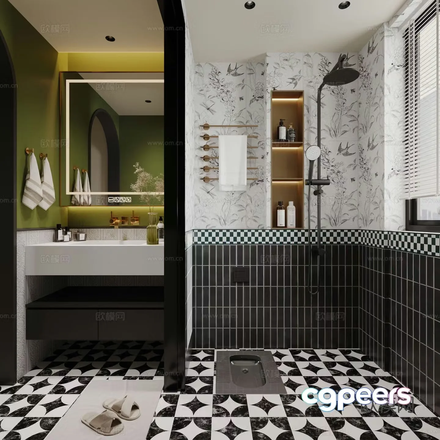 French bathroom bathroom 3d model