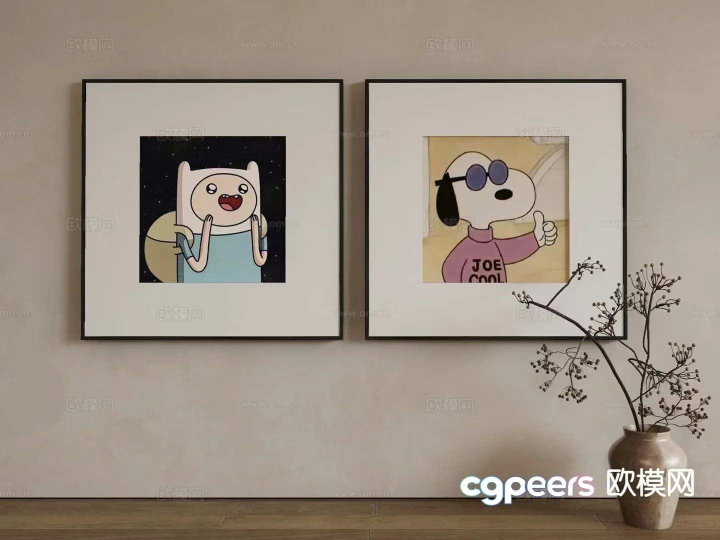 Modern decorative painting cartoon hanging painting children’s hanging painting 3D model