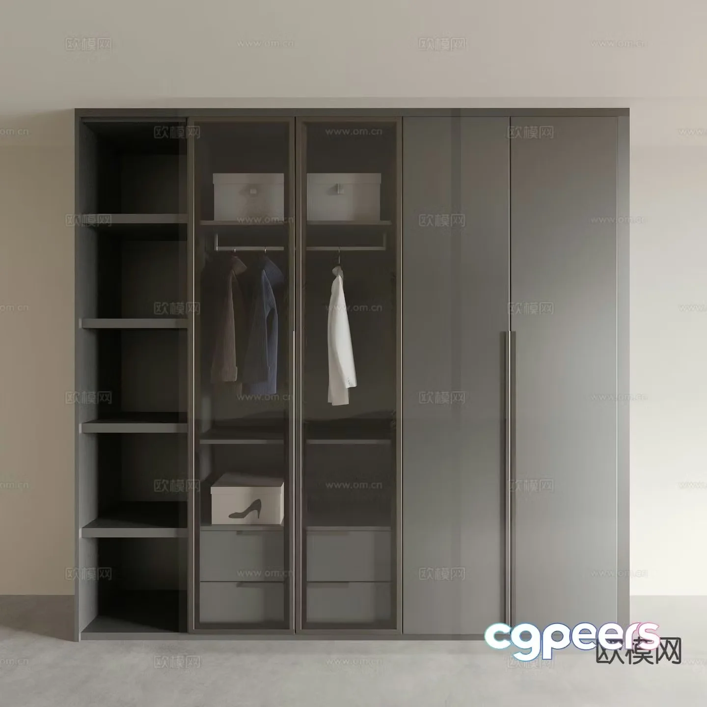modern wardrobe wardrobe 3d model