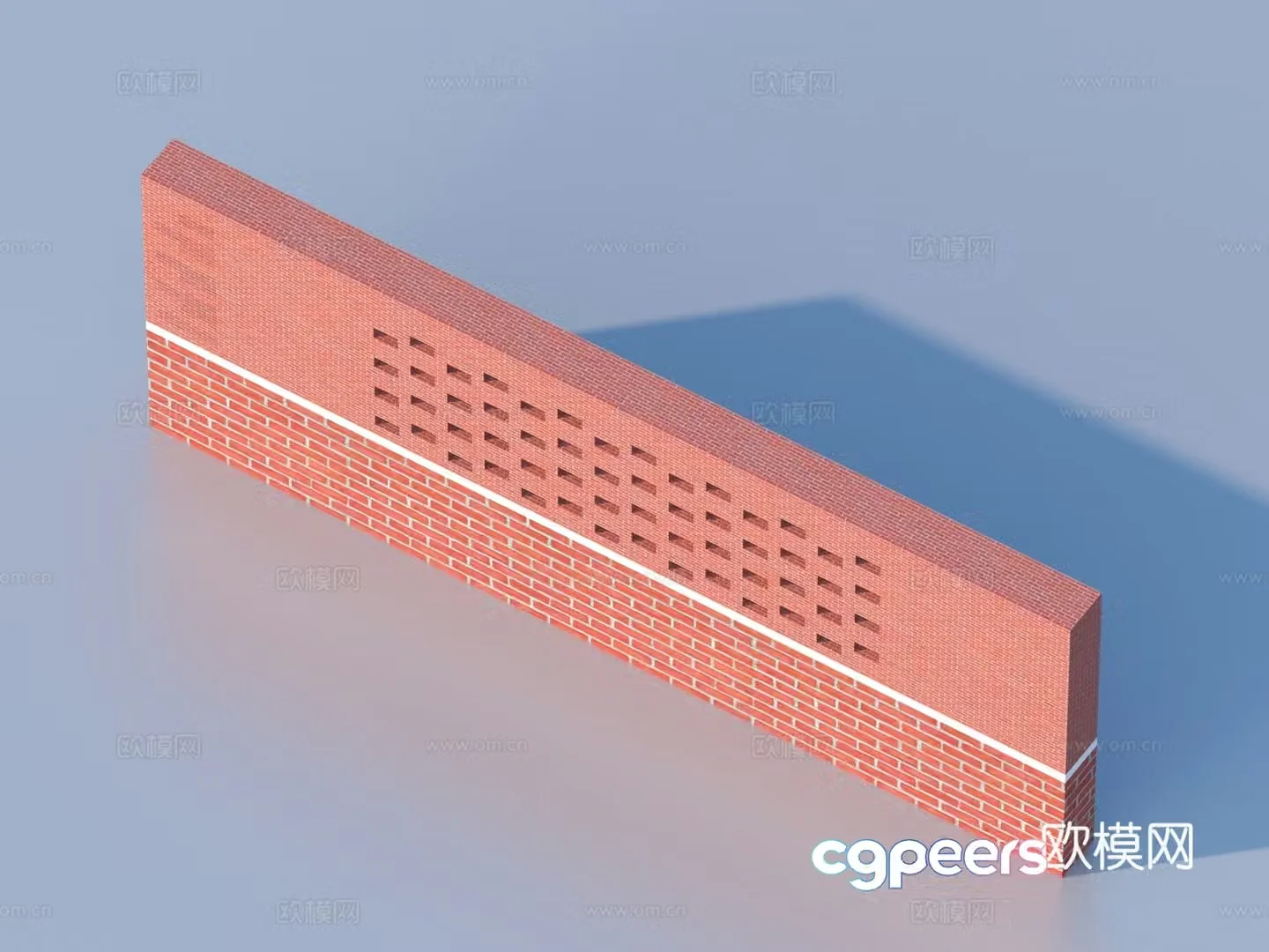 Brick wall Red brick wall Three-dimensional brick wall 3d model