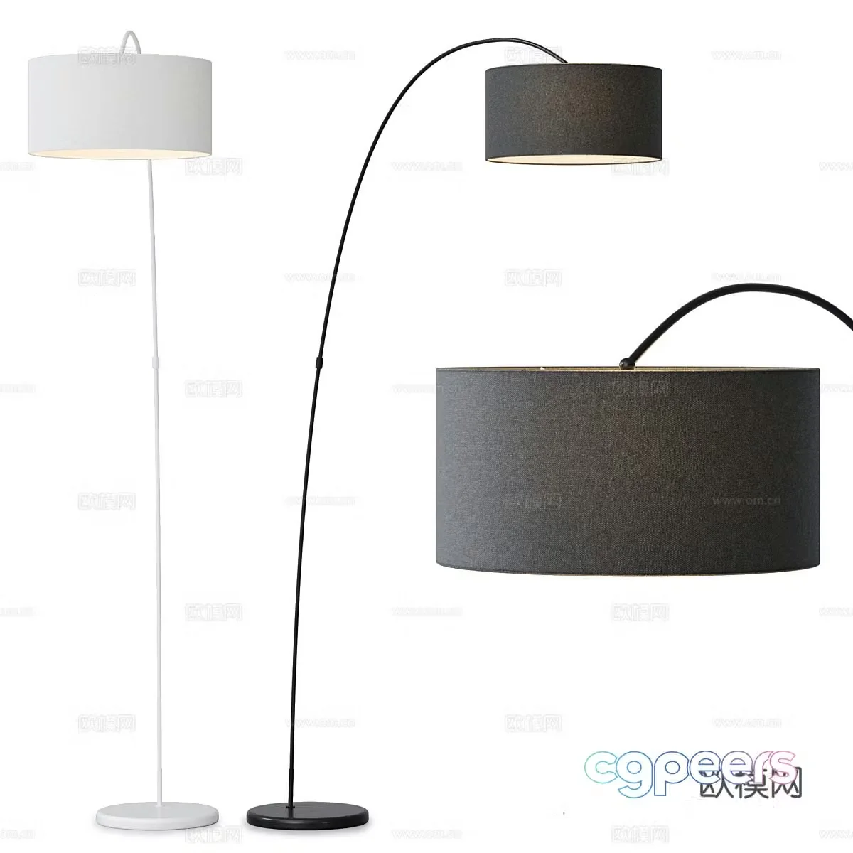 Modern Faro Barcelona PAPUA Floor Lamp 3D Model