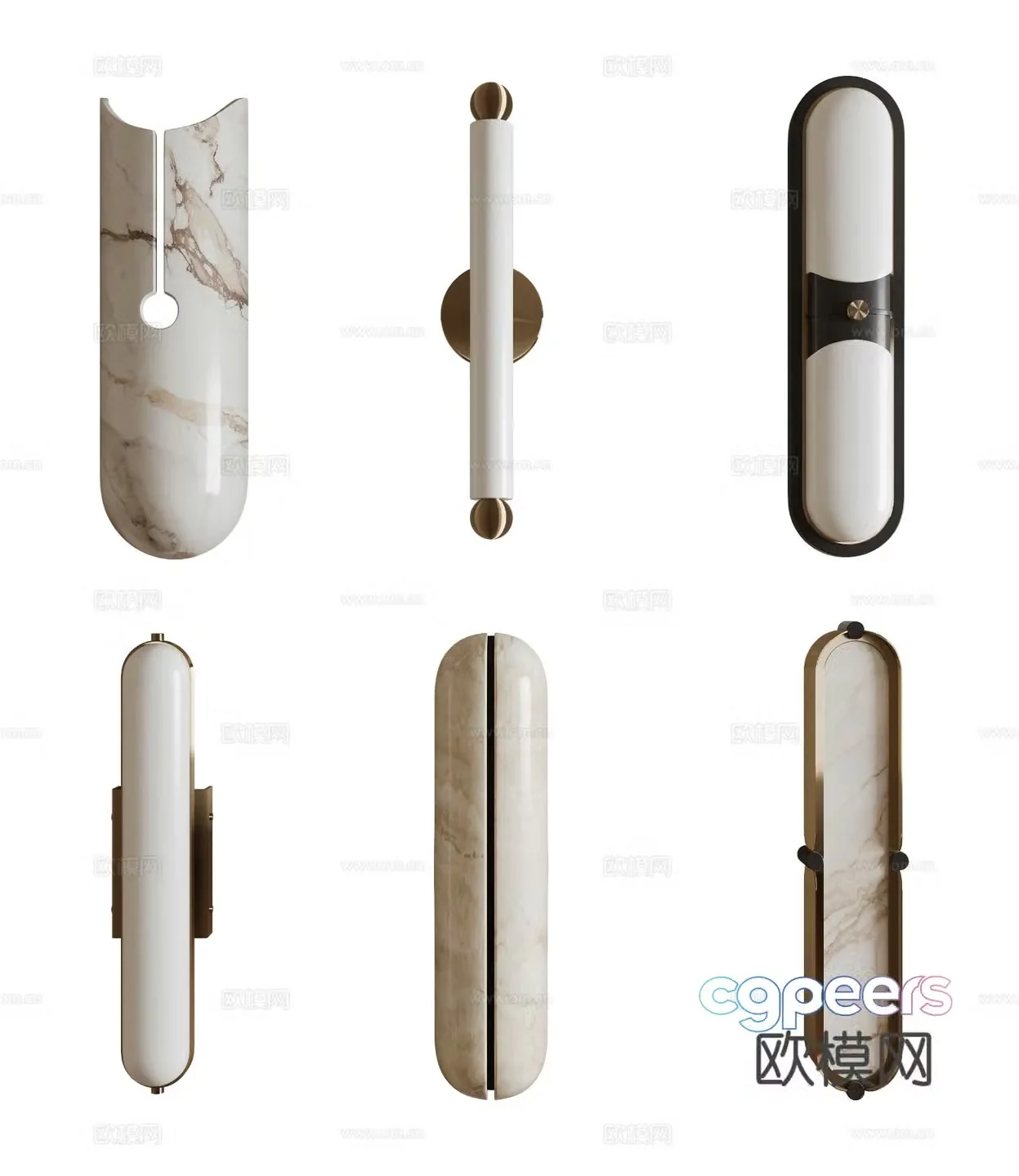 Light luxury wall lamp marble wall lamp 3d model