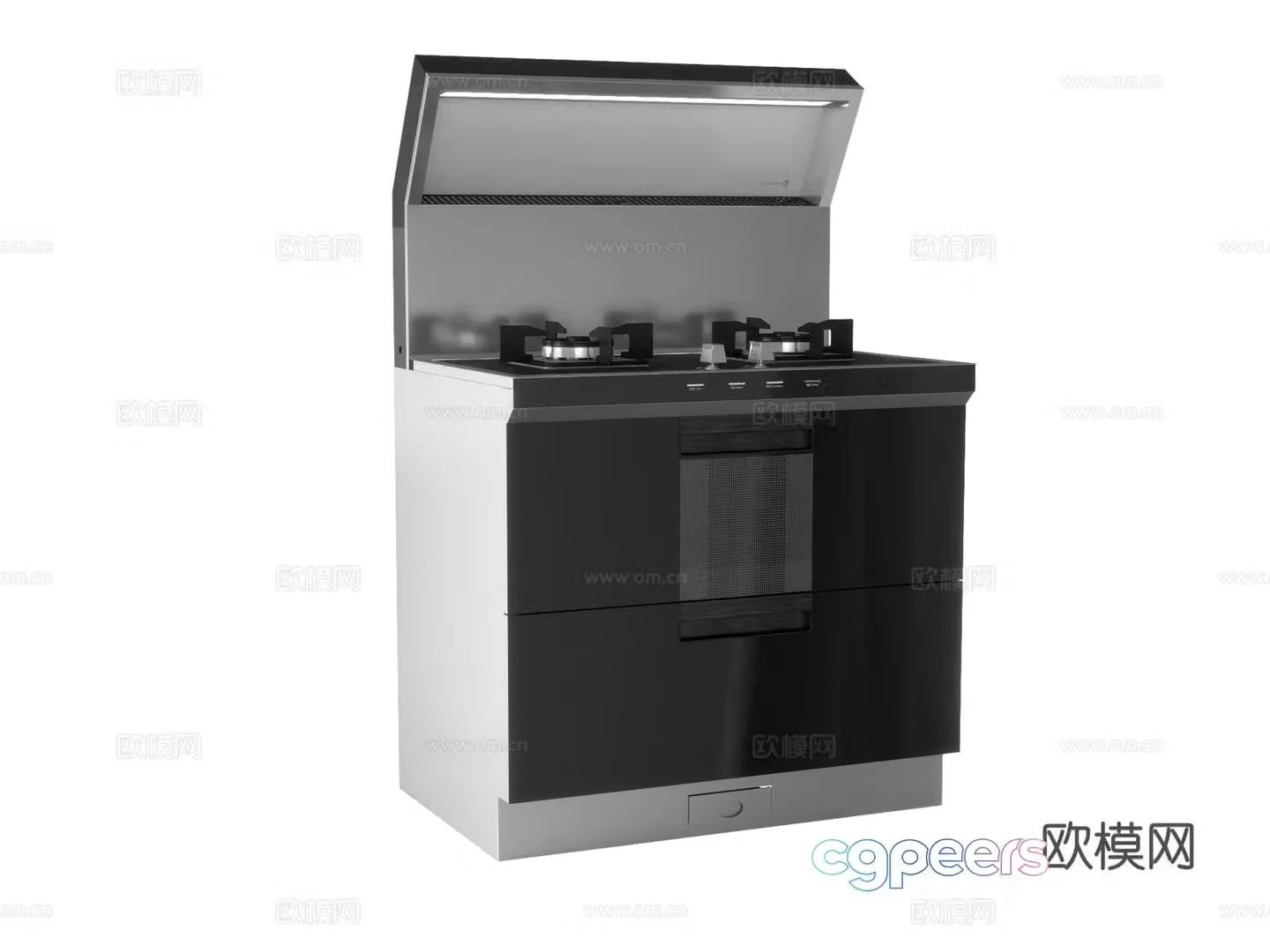 Modern integrated stove 3D model