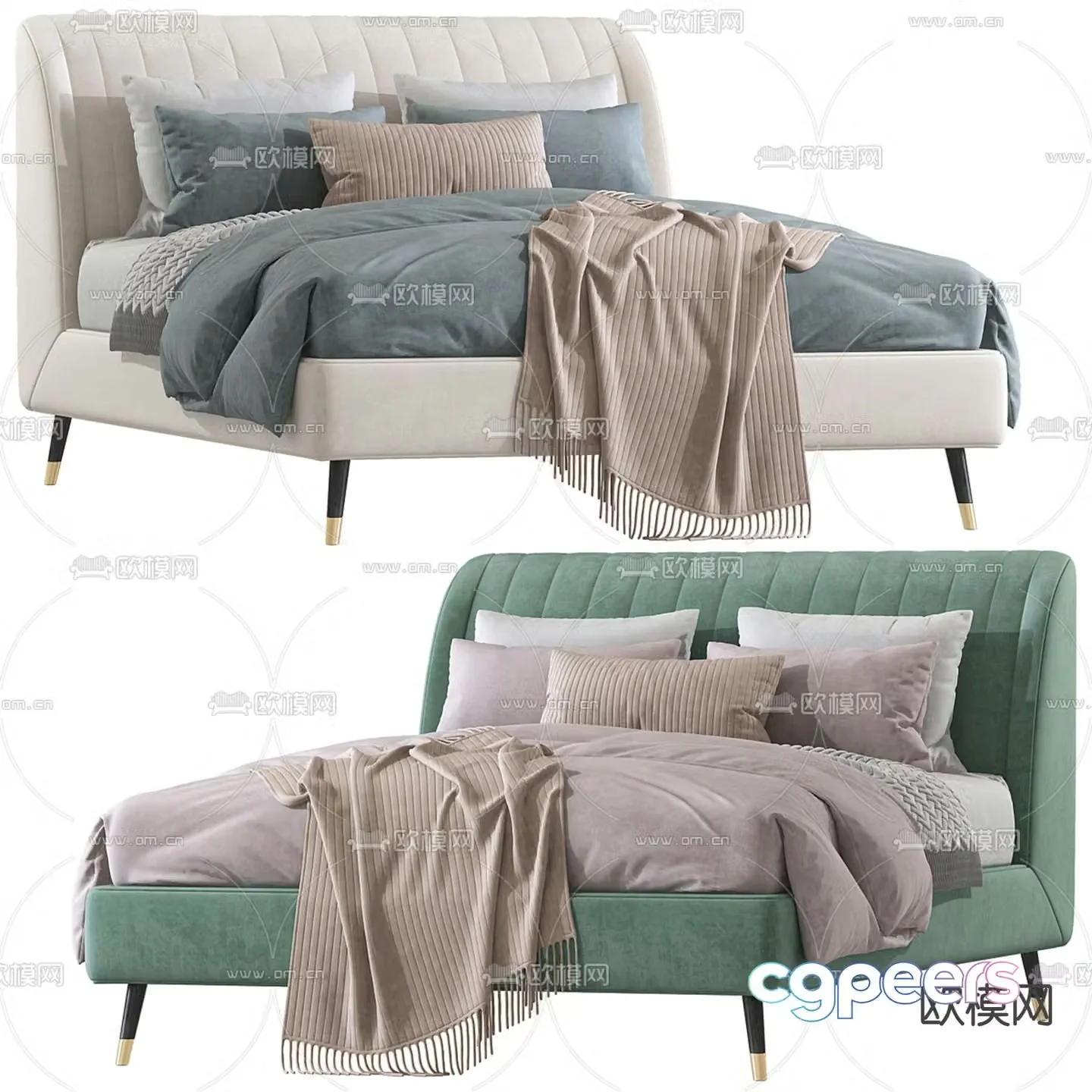 Double bed 3d model