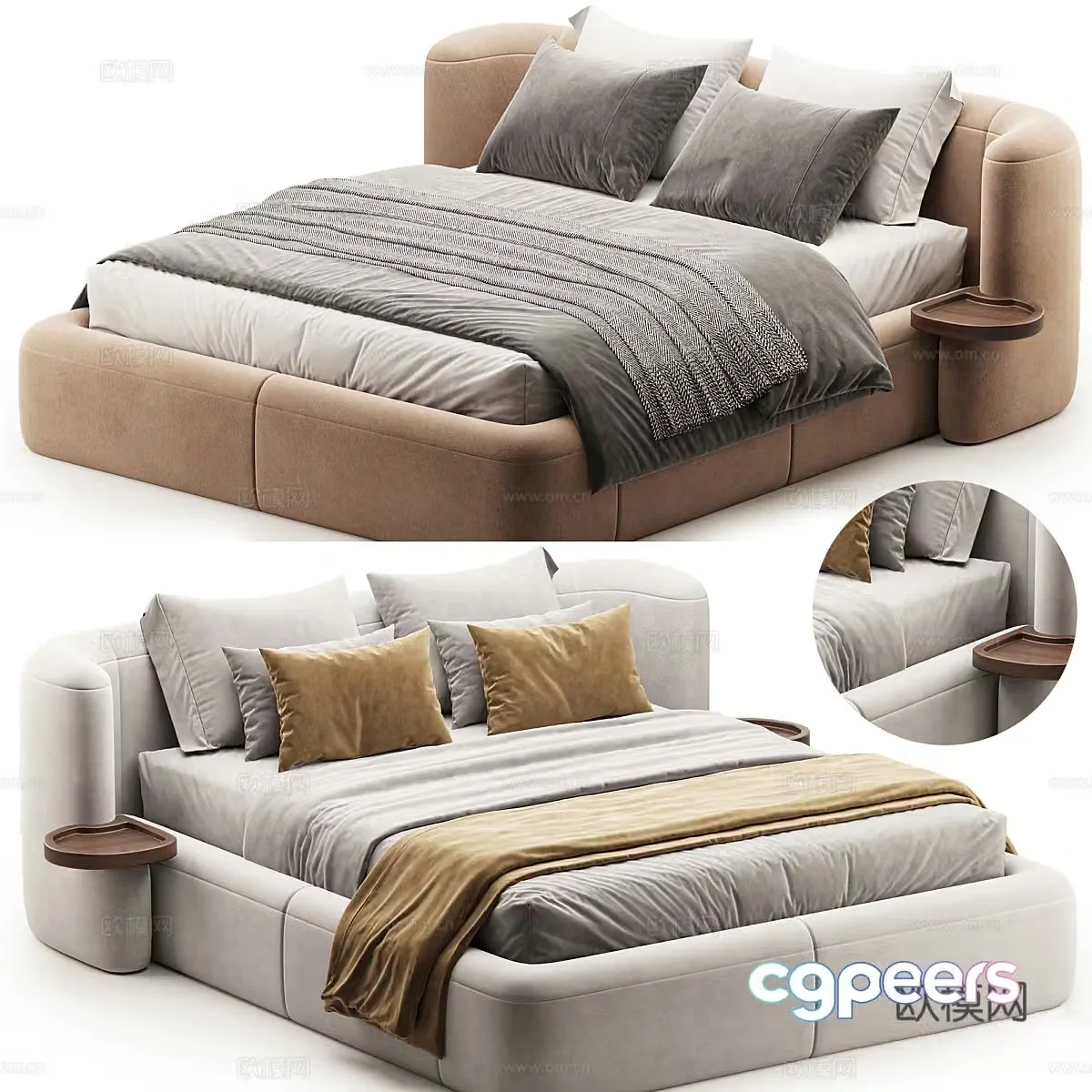 Double bed 3d model