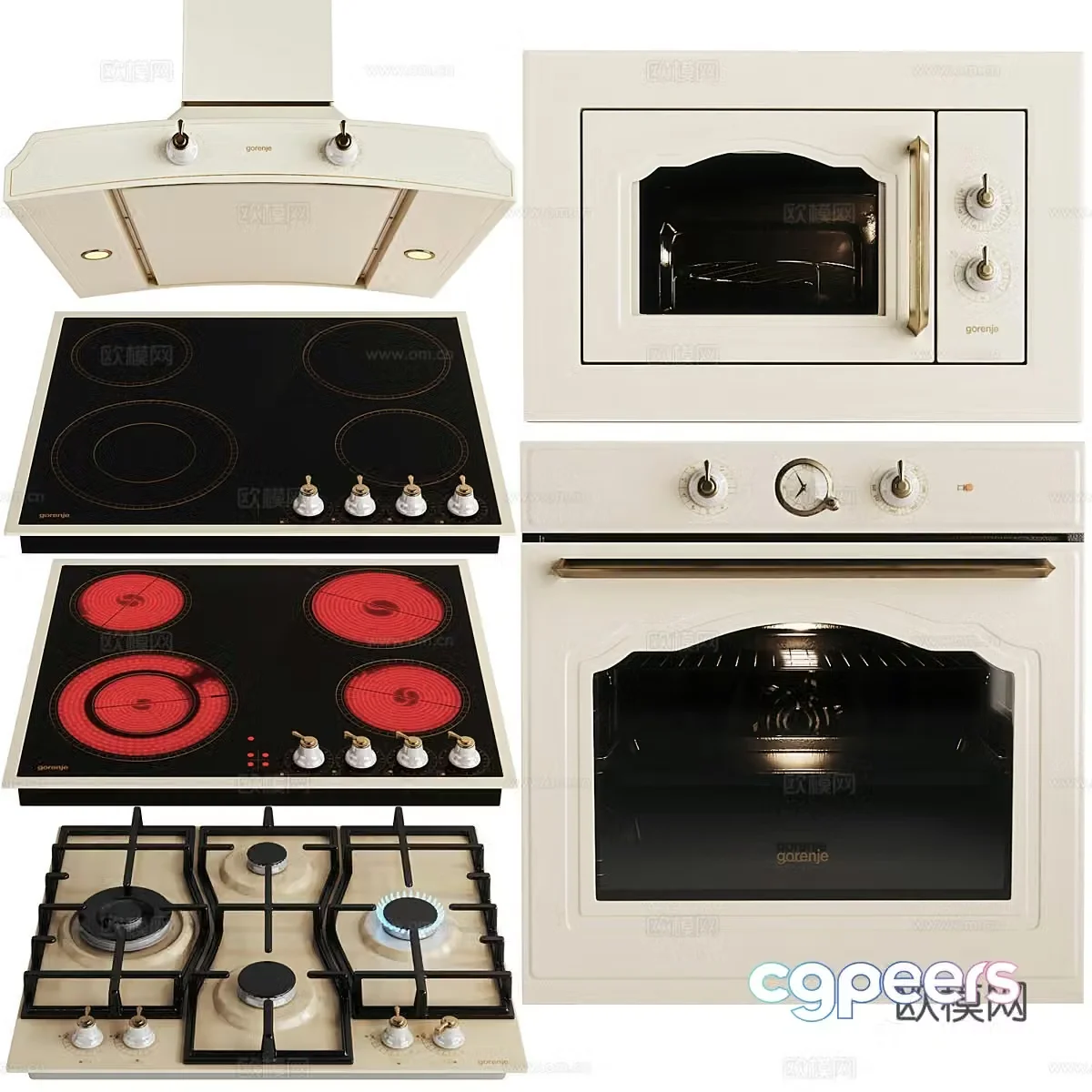 Home appliance combination kitchen appliances daily appliances oven microwave oven disinfection cabinet fume 3D model