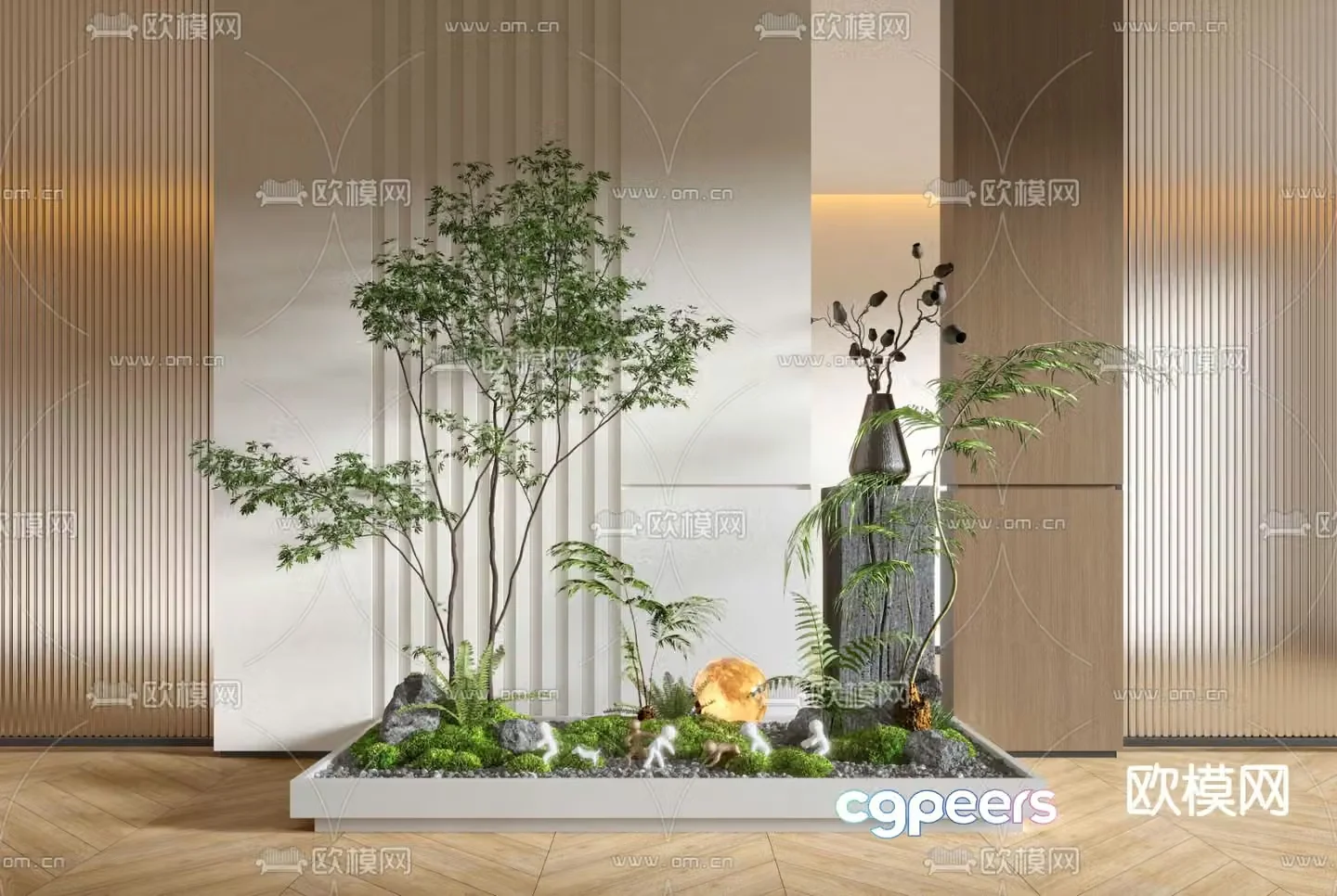 Modern indoor landscape plant landscaping 3d model