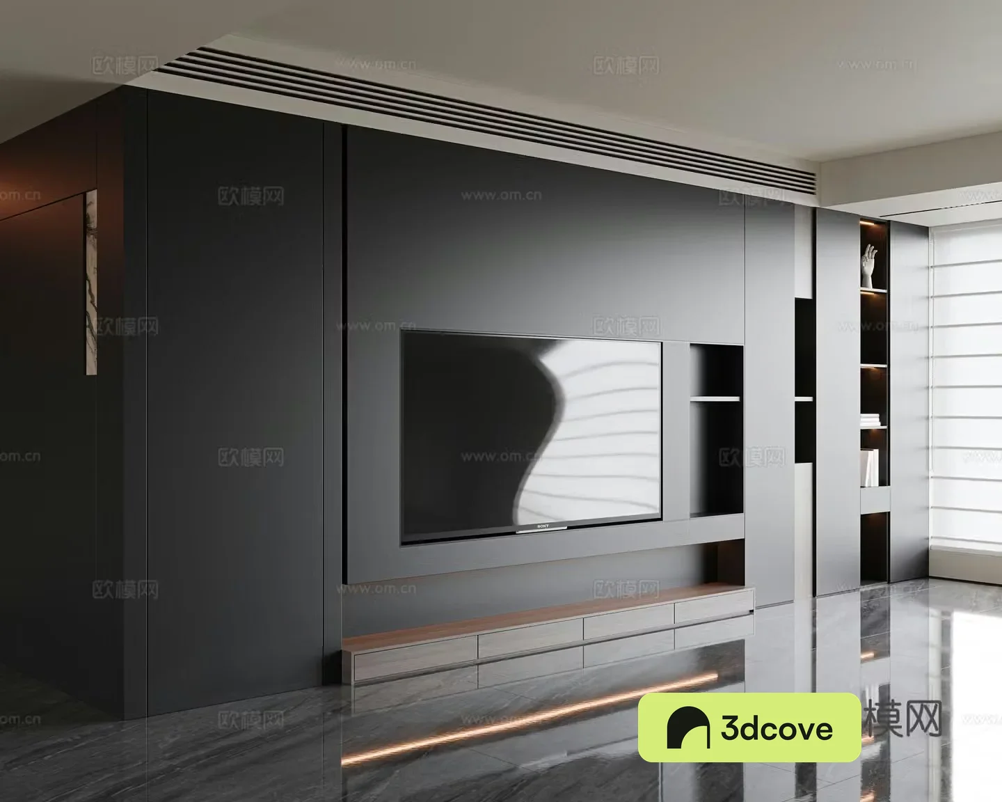 Italian TV background wall Living room TV background wall Hanging TV background wall Embedded TV wall
