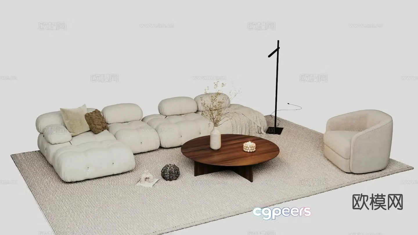 Modern sectional sofa 3d model