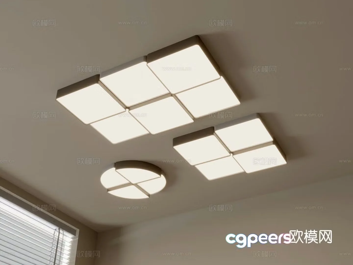 Modern geometric ceiling lamp 3d model