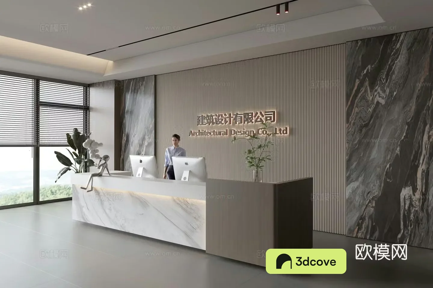 Modern company front desk reception area bar reception desk service desk company front desk background