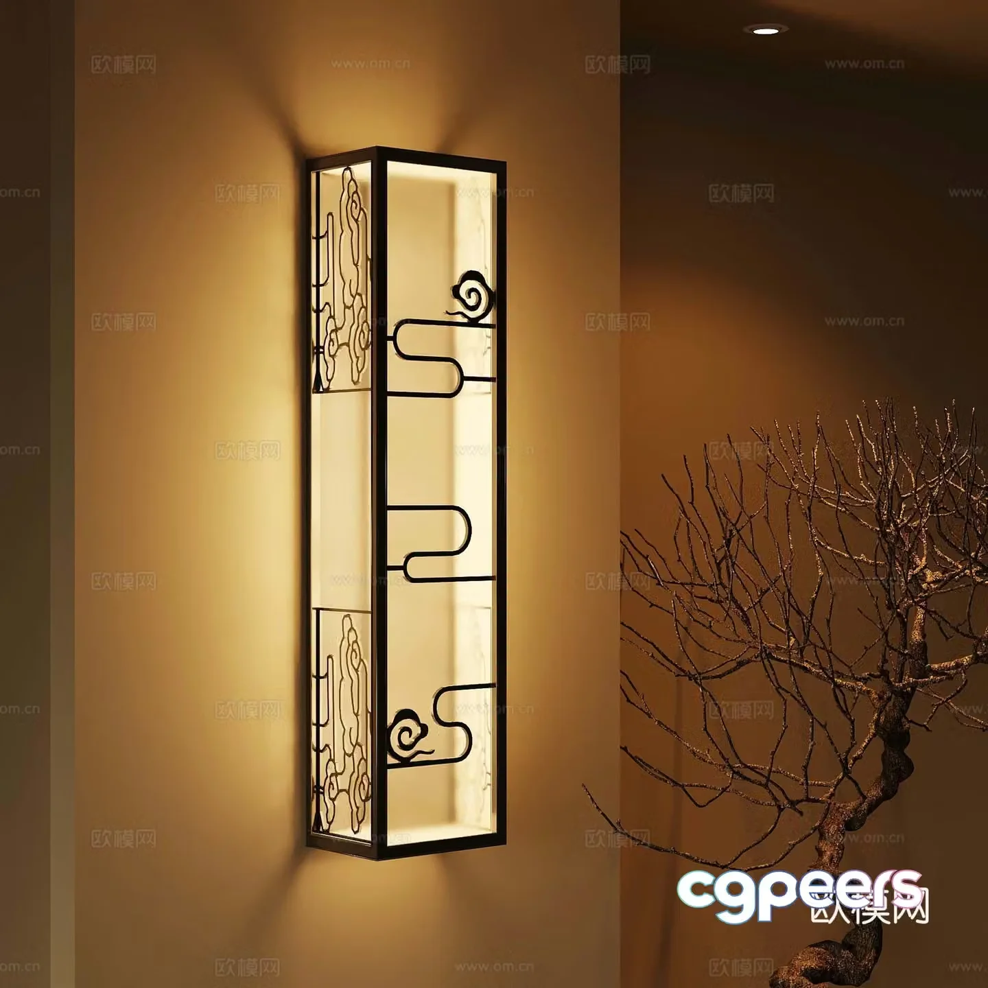 New Chinese wall lamp New Chinese courtyard lamp 3D model