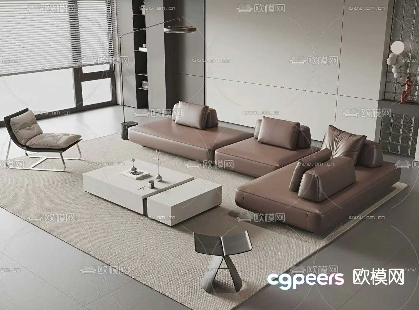 Modern modular sofa corner sofa 3d model