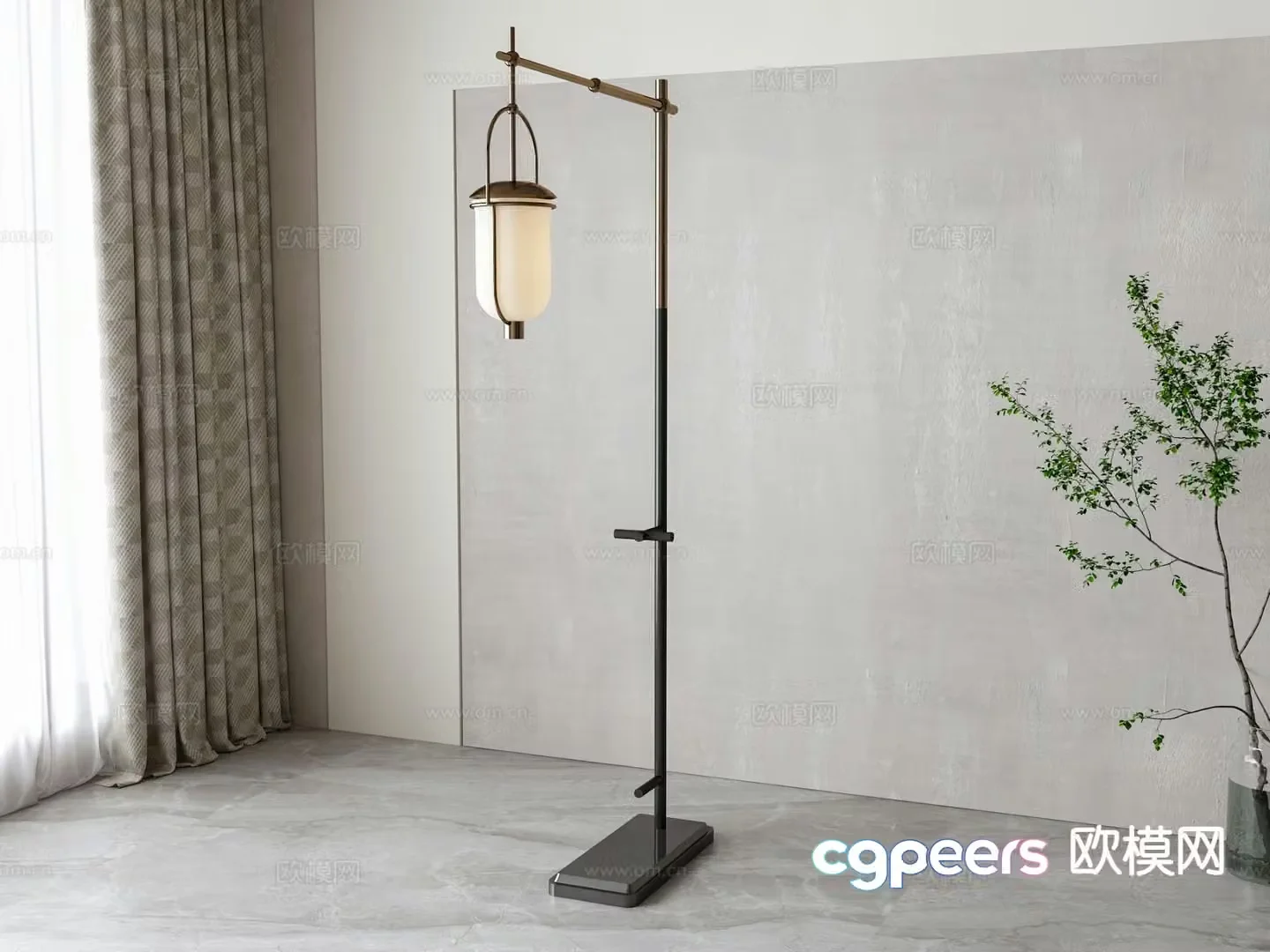New Chinese style floor lamp 3d model