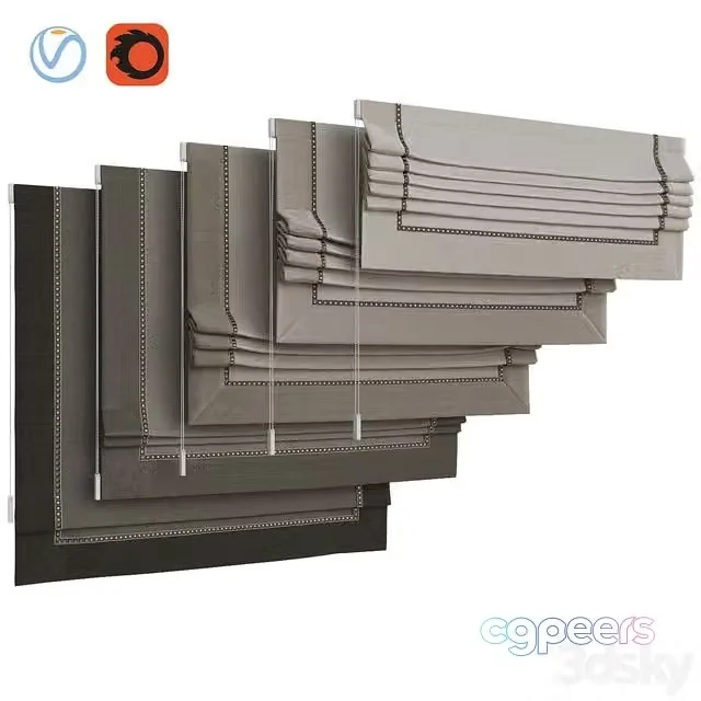 3ds Max Free – Set of Roman blinds 17