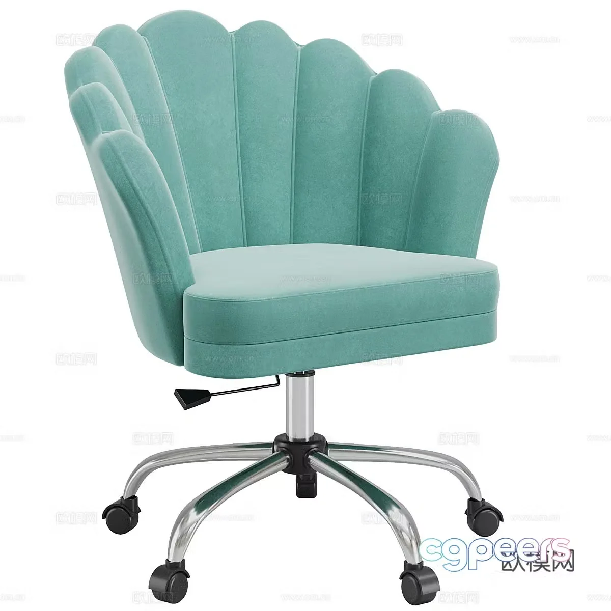 Modern cream style fabric office chair 3d model