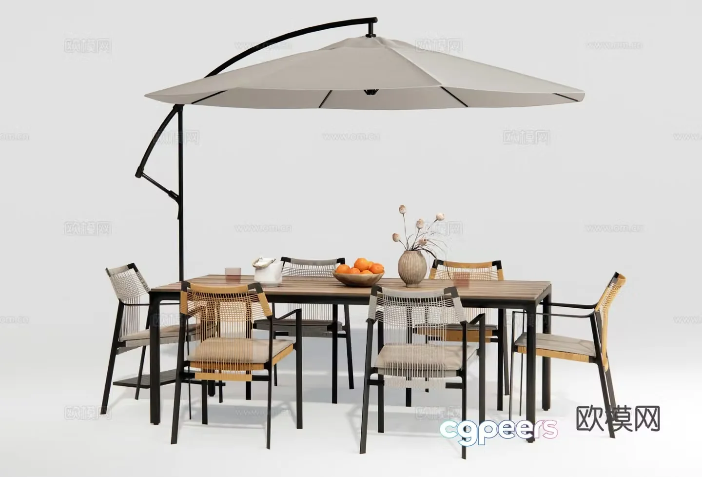 Modern outdoor table and chairs Garden table and chairs 3d model