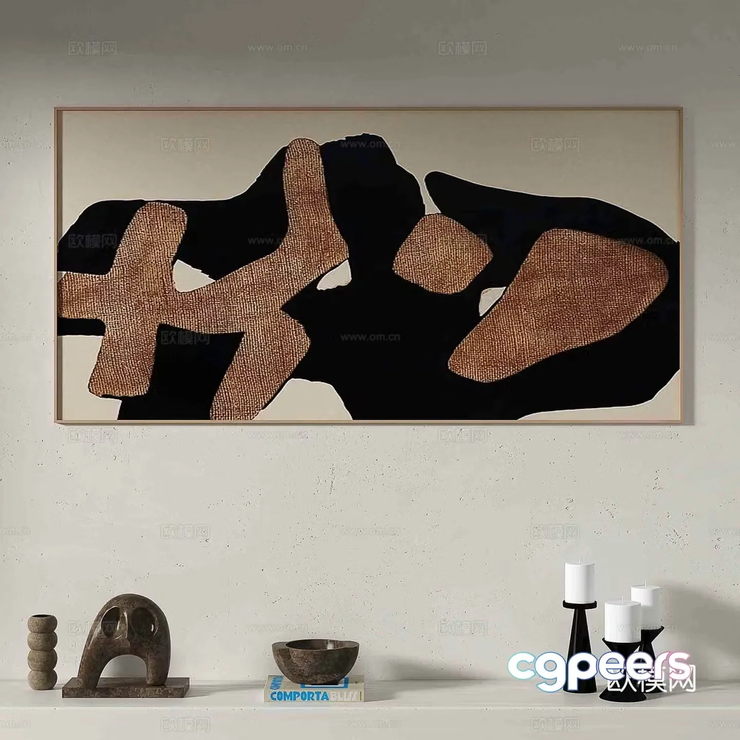 Modern abstract painting Decorative painting 3d model