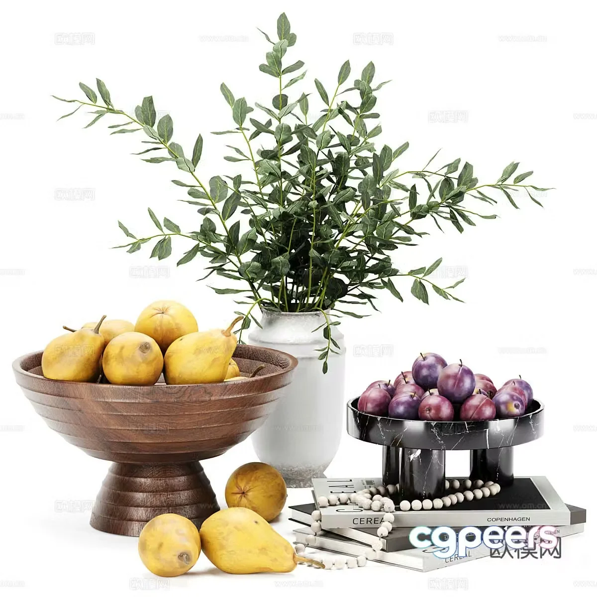 Fruit Fruit Plate Flower Art 3D Model