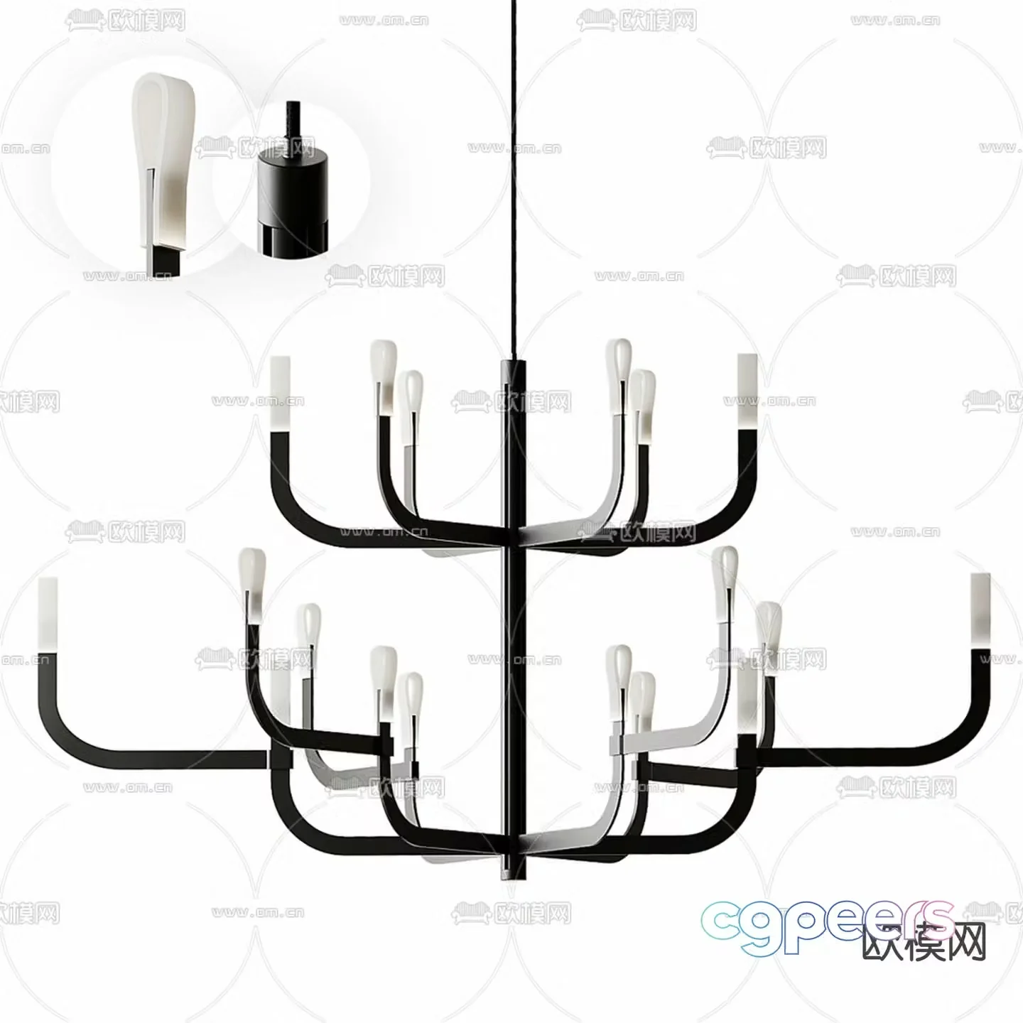 French chandelier American chandelier 3d model