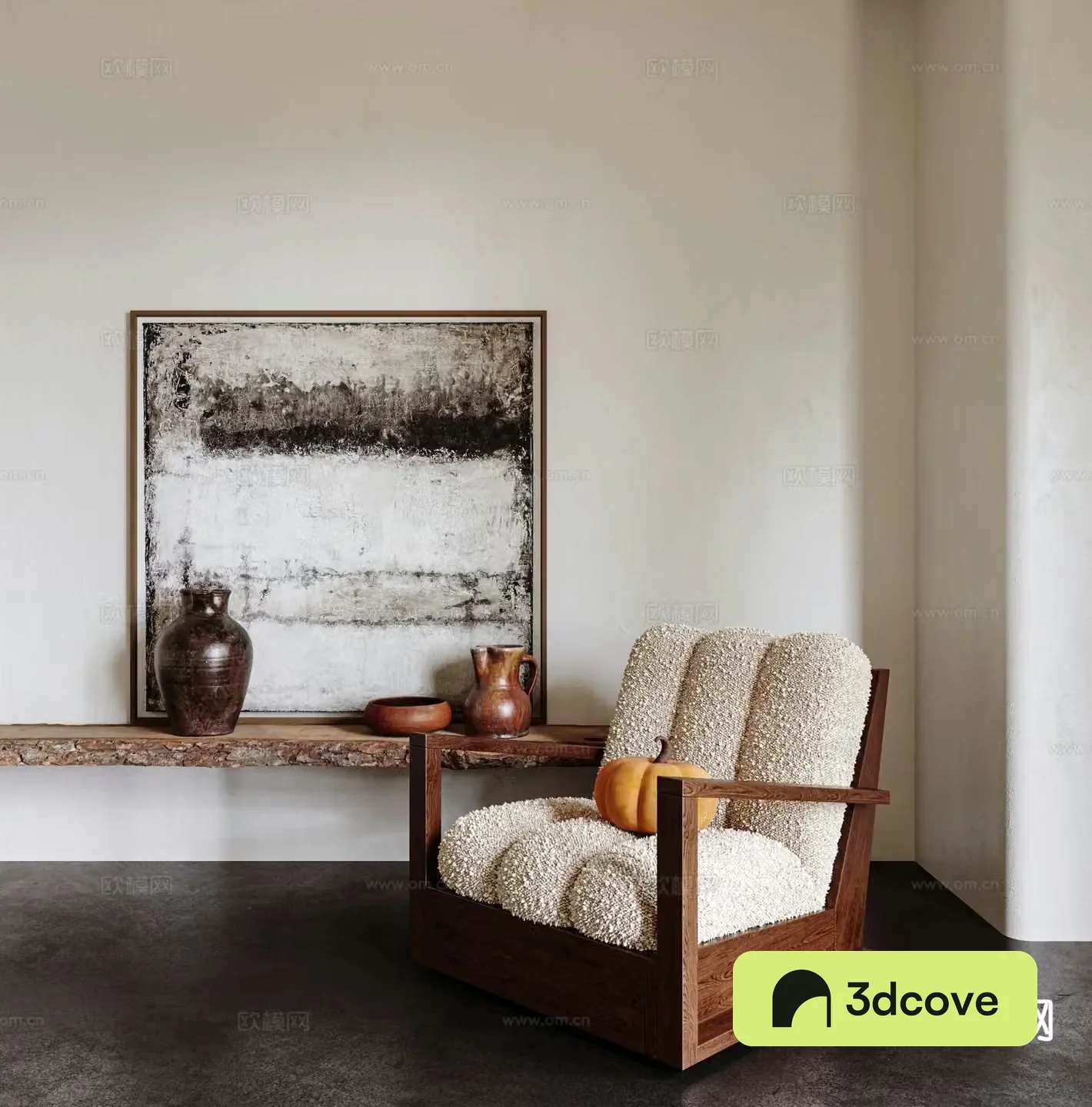 Wabi-sabi style single sofa